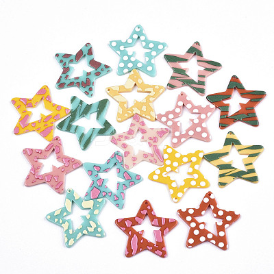 Opaque Printed Acrylic Pendants MACR-N011-007-1