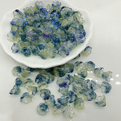 Glass Bead Caps LS-GLAA-WH0033-90H-1