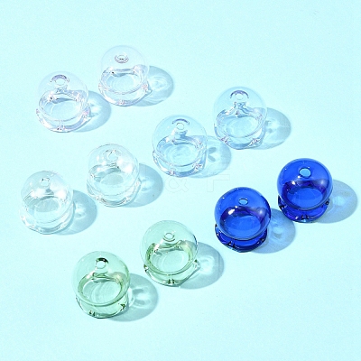 10Pcs 5 Colors Jellyfish Glass Bead Cone GLAA-FS0001-81-1