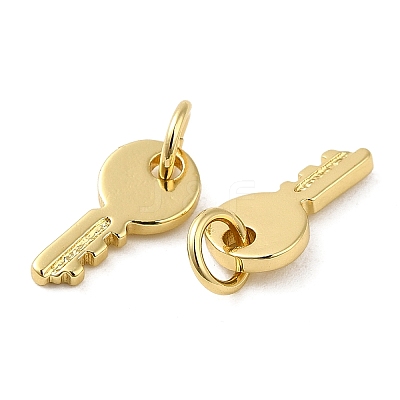 Rack Plating Brass Cubic Zirconia Charms KK-Q795-07G-1