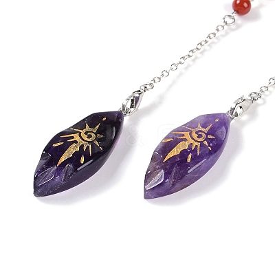 Horse Eye Natural Gemstone Pointed Dowsing Pendulums G-L524-16ASP-1