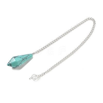 Synthetic Turquoise Cone Pointed Dowsing Pendulums G-A249-02S-05-1