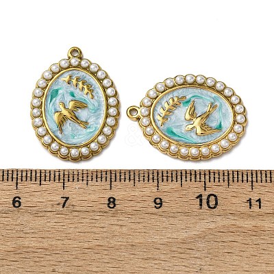 304 Stainless Steel Enamel Pendants STAS-P406-27B-G-1