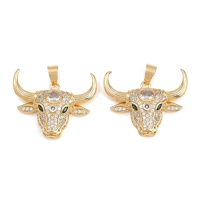 Brass Pave Clear Cubic Zirconia Pendants KK-L275-40G-1