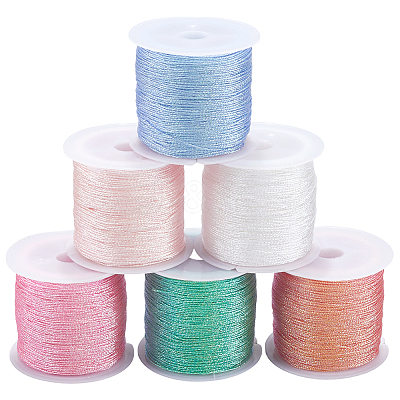 6 Rolls 6 Colors Polyester Braided Cord WCOR-CY0001-02B-1