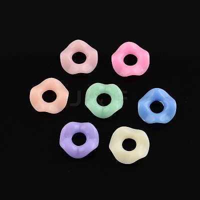 Mixed Solid Color Opaque Acrylic Beads X-SACR-S032-M01-1