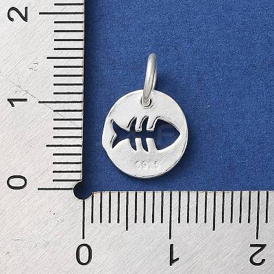 925 Sterling Silver Hollow Fish Charms with Jump Rings LS-STER-E071-01S-08-1