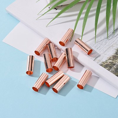 Brass Tube Beads KK-E774-81RG-1