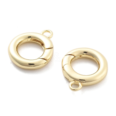 Rack Plating Brass Spring Gate Rings LS-KK-H449-58G-01-NR-1