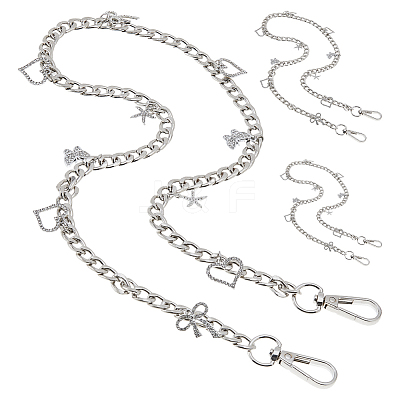 3Pcs Alloy Twisted Chain Bag Strap AJEW-FH00023-1