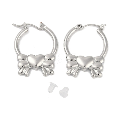 Brass Hoop Earrings for Women EJEW-F344-01P-02-1