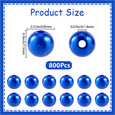 Spray Painted ABS Plastic Imitation Pearl Beads OACR-PA0001-38B-01-1