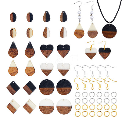 DIY Mixed Shapes Wood Dangle Earring Making Kits DIY-GA0002-63-1