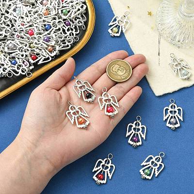 60Pcs 15 Colors Acrylic Pendants PALLOY-CJ00097-1
