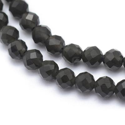 Natural Obsidian Beads Strand G-E411-33-3mm-1