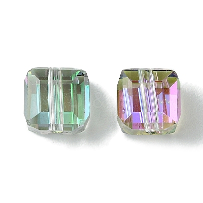 100Pcs Transparent Electroplate Glass Beads GLAA-K064-08A-HP01-1
