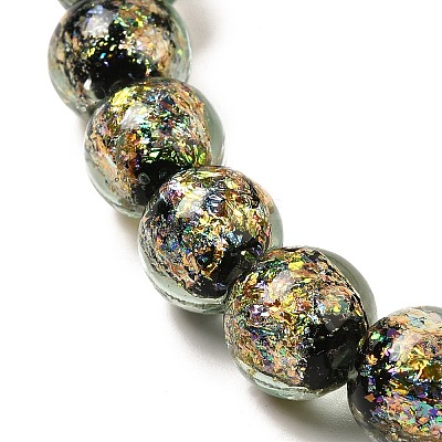 Handmade Dichroic Foil Glass Beads Strands DICH-U001-05H-1