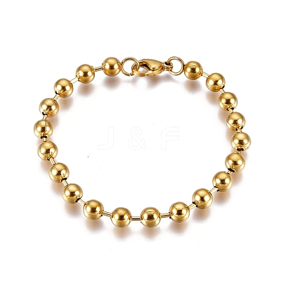 Ion Plating(IP) 304 Stainless Steel Ball Chain Bracelets BJEW-I288-11G-1