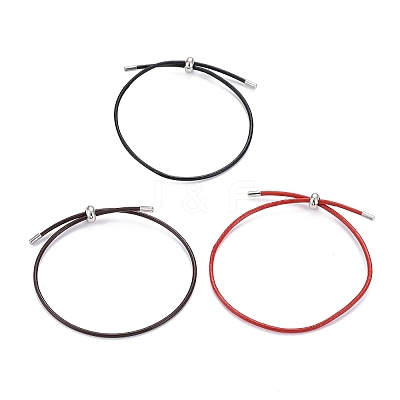 Adjustable PU Leather Cord Slider Bracelets BJEW-F412-05P-1
