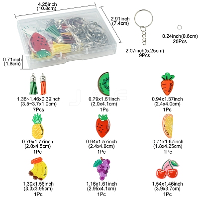 DIY Fruit Acrylic Keychain Making Kits DIY-FS0006-80-1