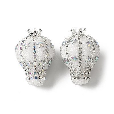 Crown Hot Air Balloon Acrylic Rhinestone Beads OACR-S048-03D-1