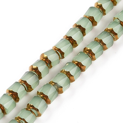Electroplated Glass Imitation Jade Beads Strands GLAA-P003-C03-1