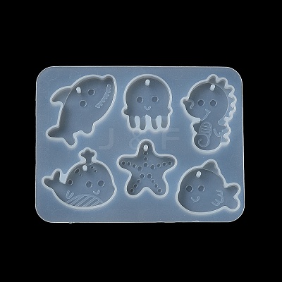 Starfish/Whale/Octopus Pendant DIY Silhouette Silicone Mold X1-DIY-K073-09A-1