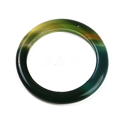 Dyed & Heated Natural Striped Agate/Banded Agate Finger Rings for Women RJEW-Z075-01R-1