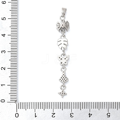 Brass Micro Pave Clear Cubic Zirconia Pendants KK-D101-01B-P-1