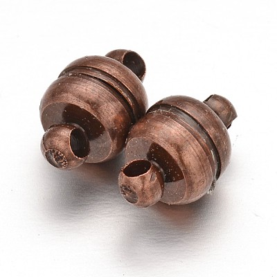 Brass Magnetic Clasps with Loops KK-H361-R-1
