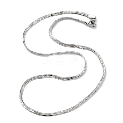 Non-Tarnish 304 Stainless Steel Flat Snake Chain Necklaces for Women NJEW-D058-05P-1