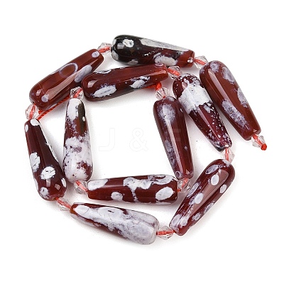 Natural Fire Crackle Agate Beads Strands G-K393-F01-10x30-1