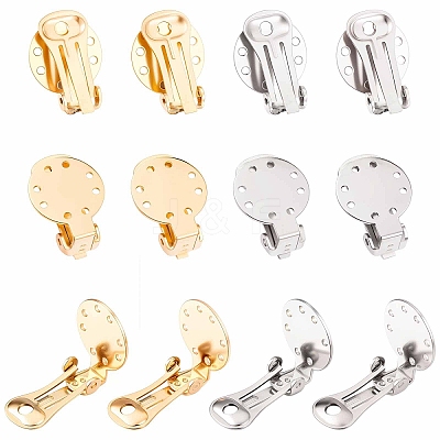 20Pcs 2 Colors 304 Stainless Steel Clip on Earring Pads STAS-SC0004-25-1