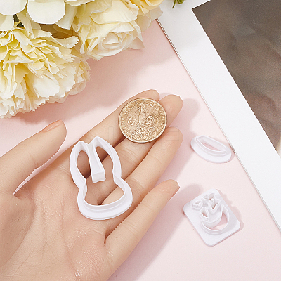 2Pcs 2 Style Rabbit Moon Butterfly Plastic Plasticine Tools FIND-GF0006-10-1