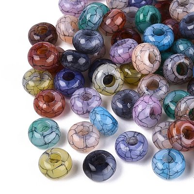 Imitation Jelly Crackle Acrylic European Beads CACR-Q200-28-1