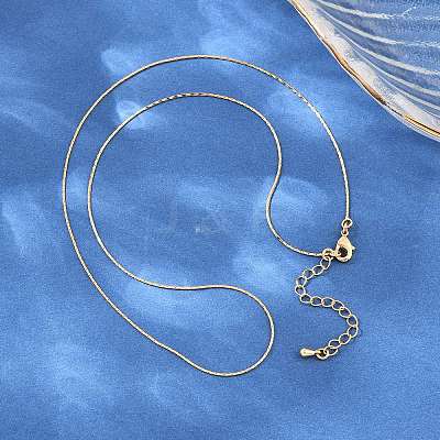 0.7MM Brass Boston Link Chain Necklaces for Women NJEW-Q351-02G-1