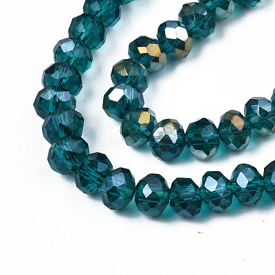 Electroplate Glass Beads Strands X-EGLA-A034-T6mm-B25-1