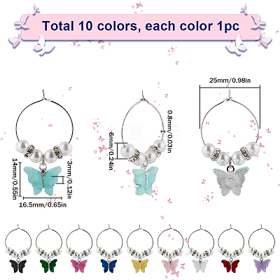 Brass Wine Glass Charms AJEW-SC0002-47-1