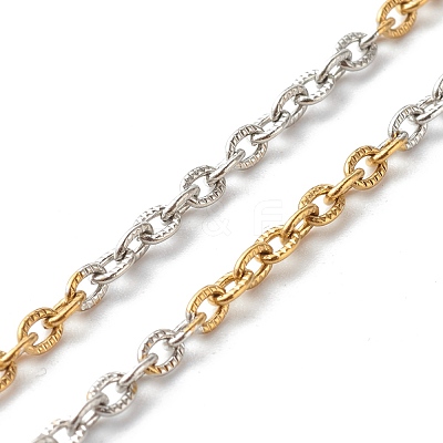 Two Tone 304 Stainless Steel Cable Chains Necklaces NJEW-JN03610-1