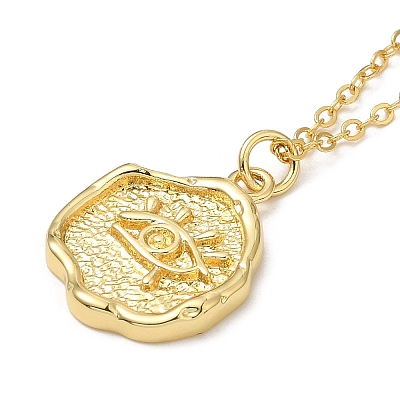 Brass Pendants Necklaces for Women NJEW-B092-05G-1