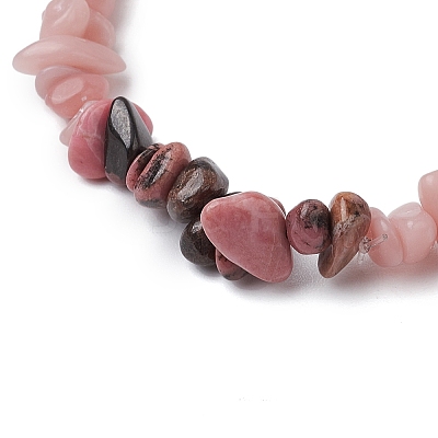 Gemstone Stretch Bracelet BJEW-JB11012-03-1