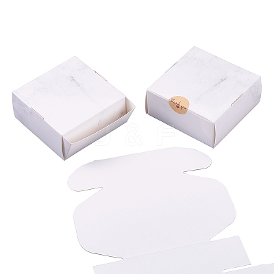 Marble Pattern Foldable Creative Kraft Paper Box CON-CJ0001-05-1