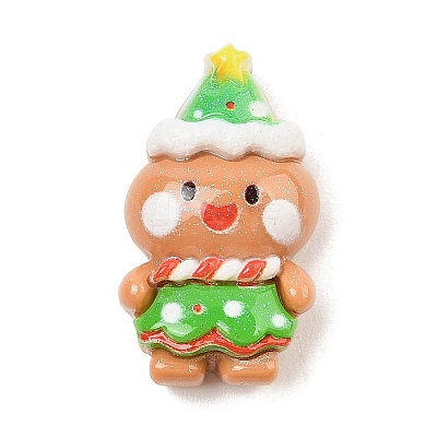 Christmas Series Opaque Resin Cabochons CRES-Q005-01G-1