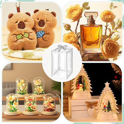 Folding Heart Print Transparent PVC Gift Packing Boxes CON-WH0085-192C-02-1