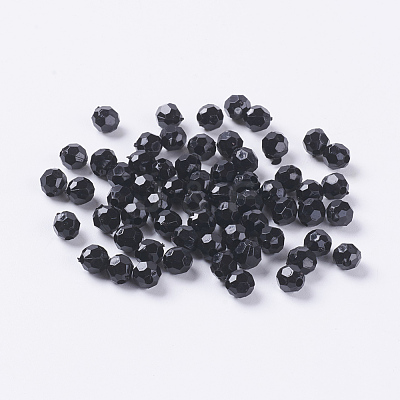 Opaque Acrylic Beads PAB6mmY-1-1