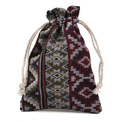 Ethnic Printed Polycotton Drawstring Storage Bags FB-CBA307F-01F-1