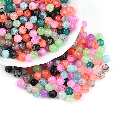 Baking Paint Imitation Jade Glass Beads DGLA-S115-6mm-MY-1