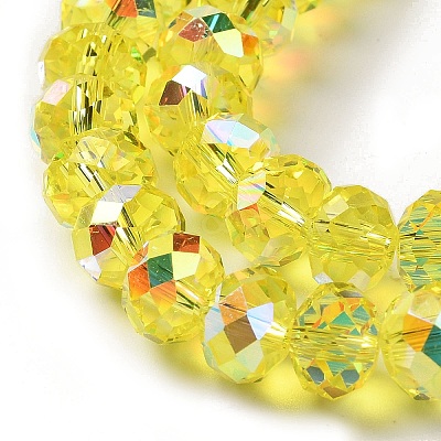 AB Color Plated Transparent Electroplate Beads Strands EGLA-H104-06C-1