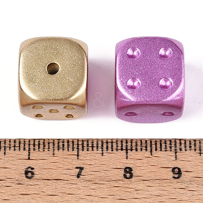 Spray Painted Opaque Acrylic Beads ACRP-T011-01-1