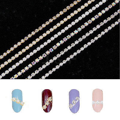 12Pcs 6 Style Alloy Rhinestone Chains MRMJ-HY0002-30-1